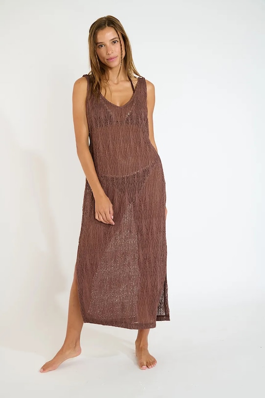 Φόρεμα παραλίας Banana Moon Beachsoul καφέ TUPAI.BEACHSOUL