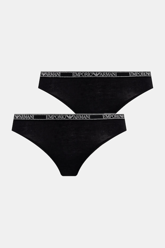 Emporio Armani Underwear stringi 2-pack dzianina czarny EW000402.AF10889