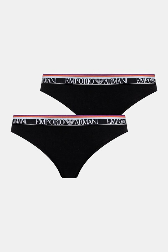 Σλιπ Emporio Armani Underwear 2-pack πλεκτό ύφασμα μαύρο EW000404.AF10883