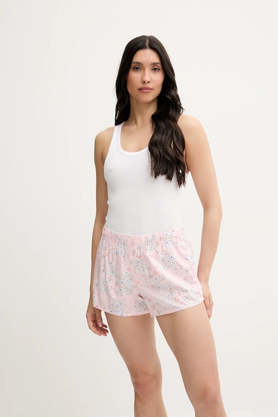 Памучно късо долнище на пижама Hollister Co. KI346.5016.608 розов SS25