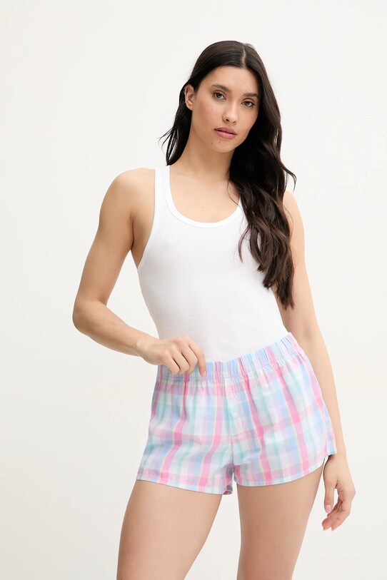 Памучно късо долнище на пижама Hollister Co. KI346.5062.205 розов SS25