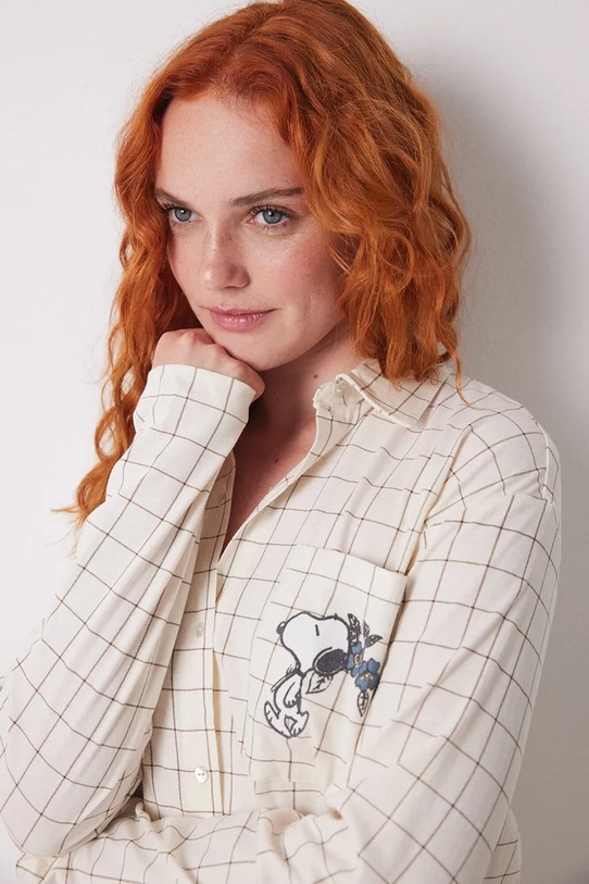 Oblečenie Bavlnené pyžamo women'secret 3599167 béžová