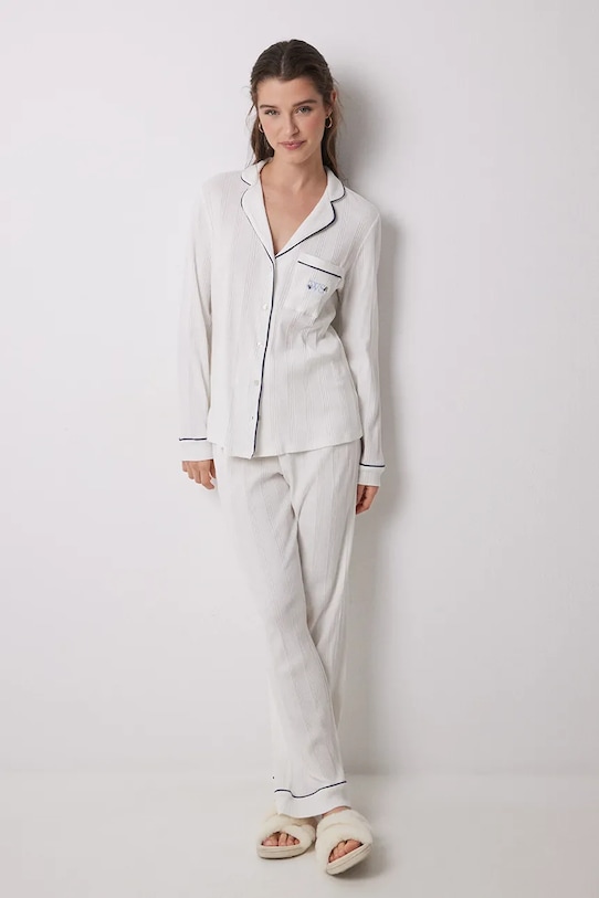 women'secret set de pijama de bumbac set bej 3599155