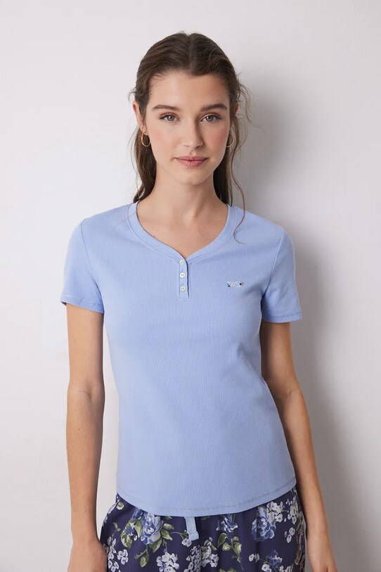 Bavlněné pyžamo women'secret 3599151 modrá SS25
