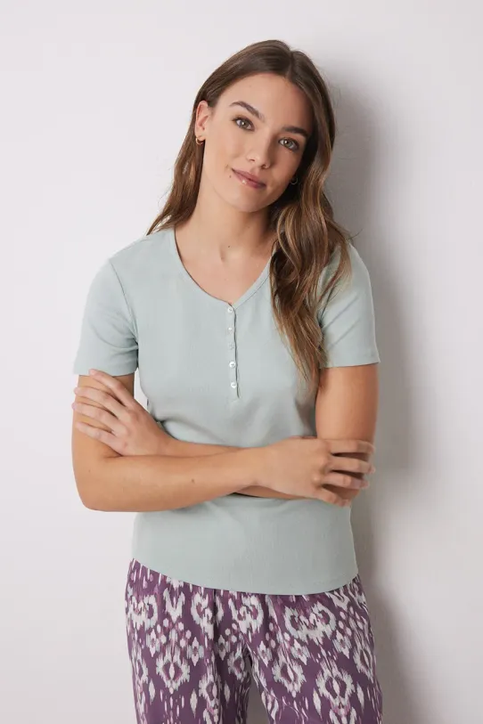 women'secret tricou de pijama din bumbac munte verde 3279682