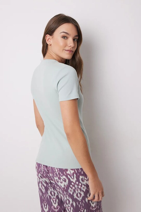 Îmbrăcăminte women'secret tricou de pijama din bumbac 3279682 verde
