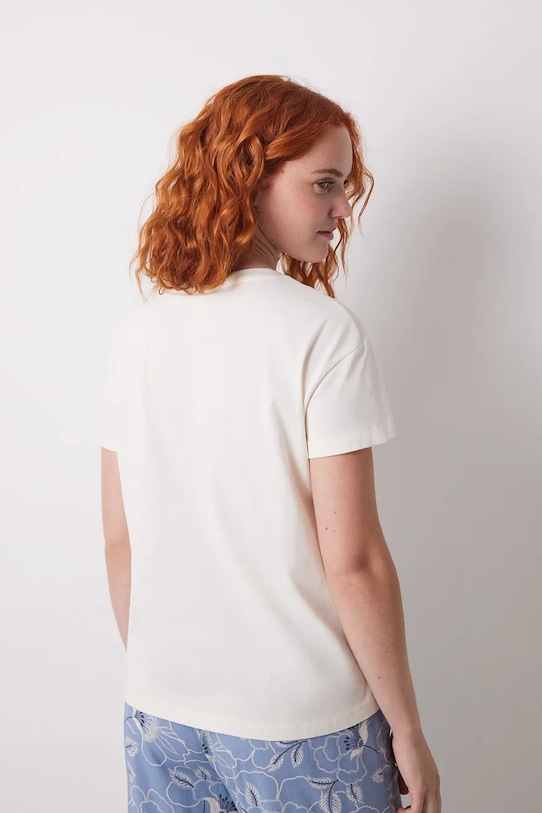 Хлопковая пижамная футболка women'secret бежевый 3279684