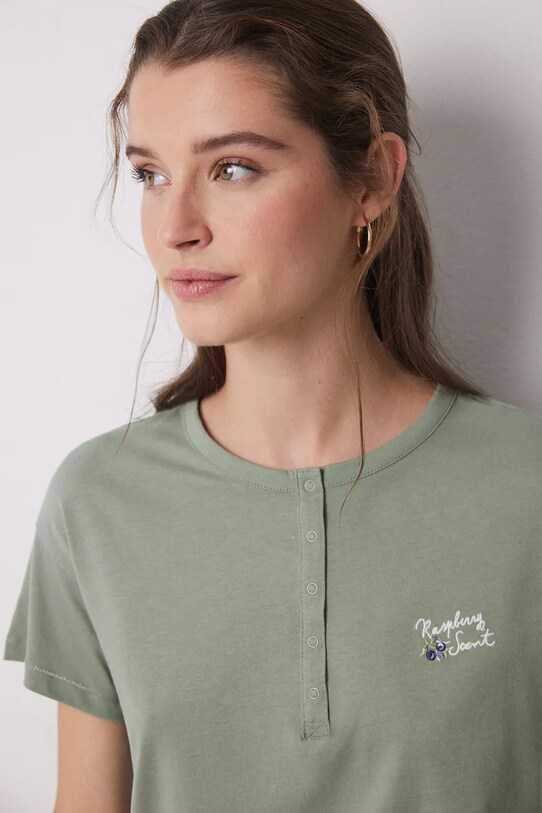 Одежда Хлопковая пижама women'secret 3599160 зелёный