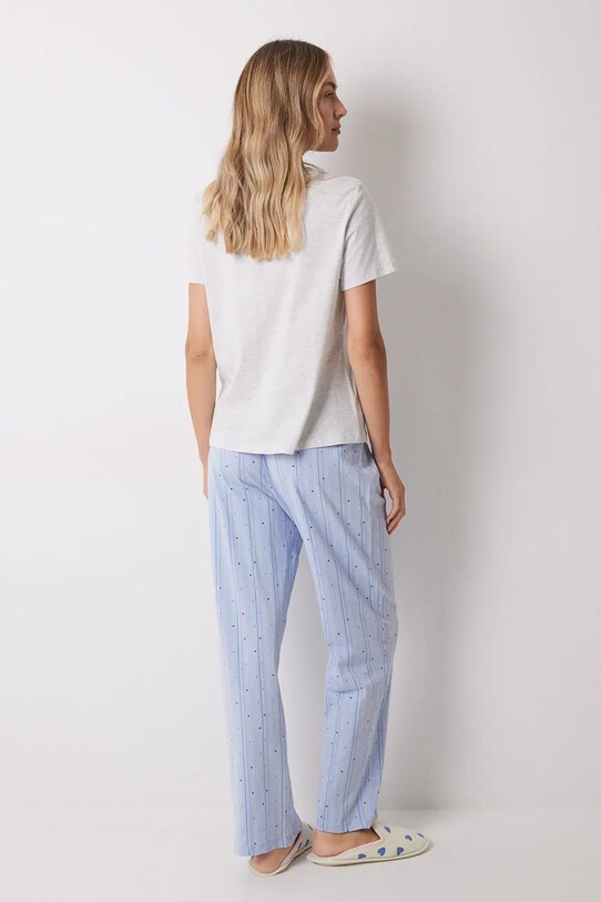 women'secret piżama bawełniana SMILEY szary 3139849