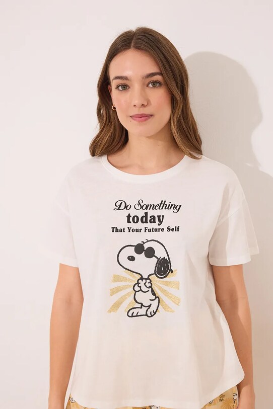 women'secret piżama bawełniana 3139876 beżowy SS25