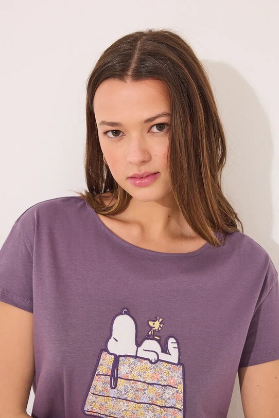Odzież women'secret piżama bawełniana 3139860 fioletowy
