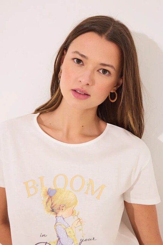 Odzież women'secret piżama bawełniana 3139862 biały