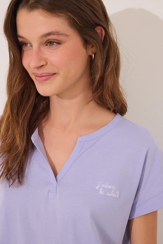 Îmbrăcăminte women'secret set de pijama de bumbac 3599170 violet