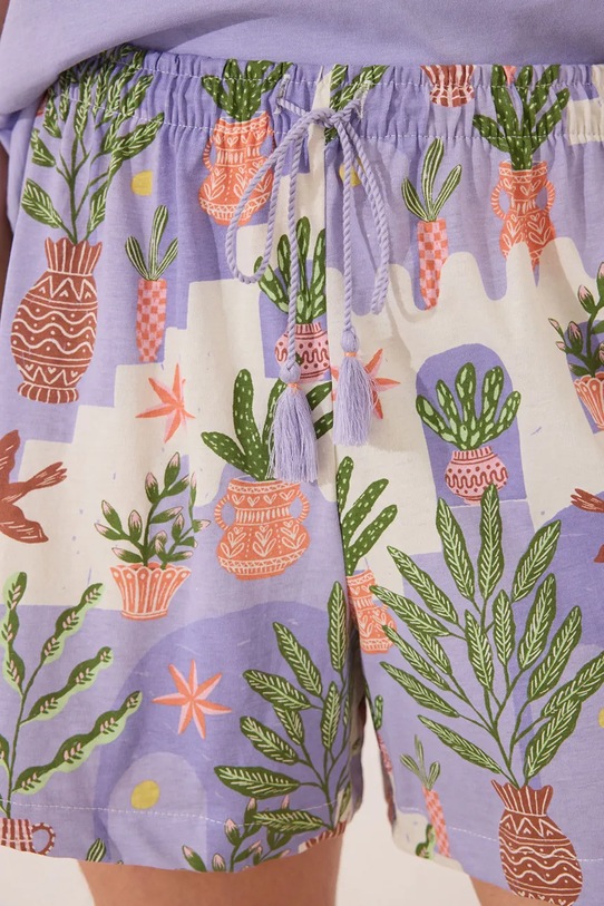 women'secret set de pijama de bumbac violet 3599170