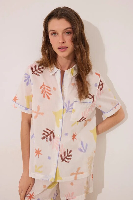 women'secret piżama bawełniana 3599182 beżowy SS25
