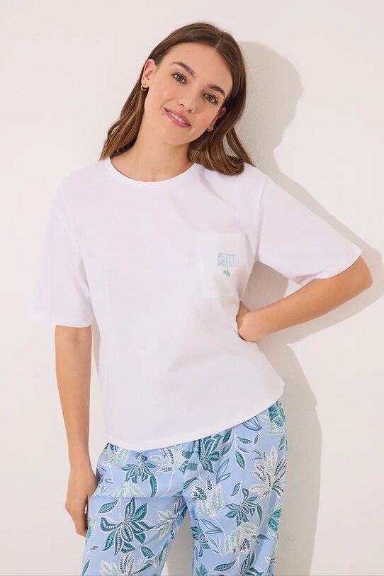 women'secret piżama bawełniana 3599174 turkusowy SS25