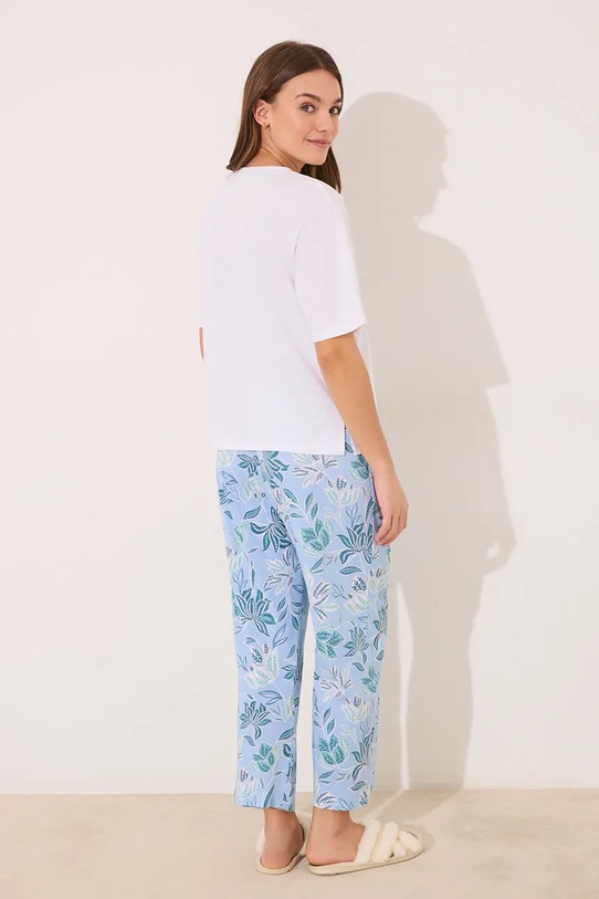 women'secret piżama bawełniana 3599174 turkusowy