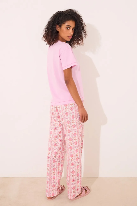 women'secret pantaloni de pijama din bumbac roz 3709652