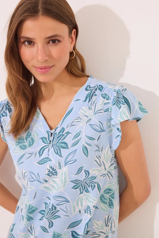 women'secret cămașă de noapte din bumbac 4369321 turcoaz SS25