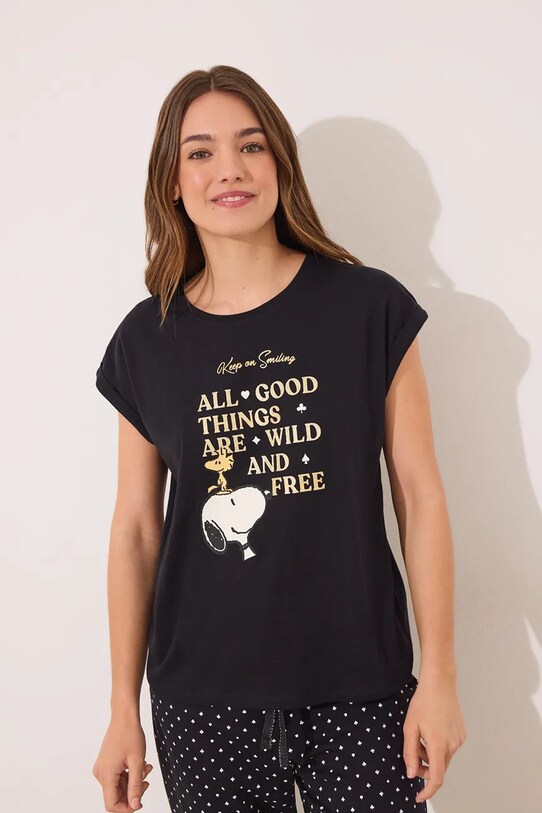 Bavlněné pyžamo women'secret 3139872 černá SS25