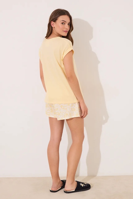 women'secret set de pijama de bumbac 3139873 galben