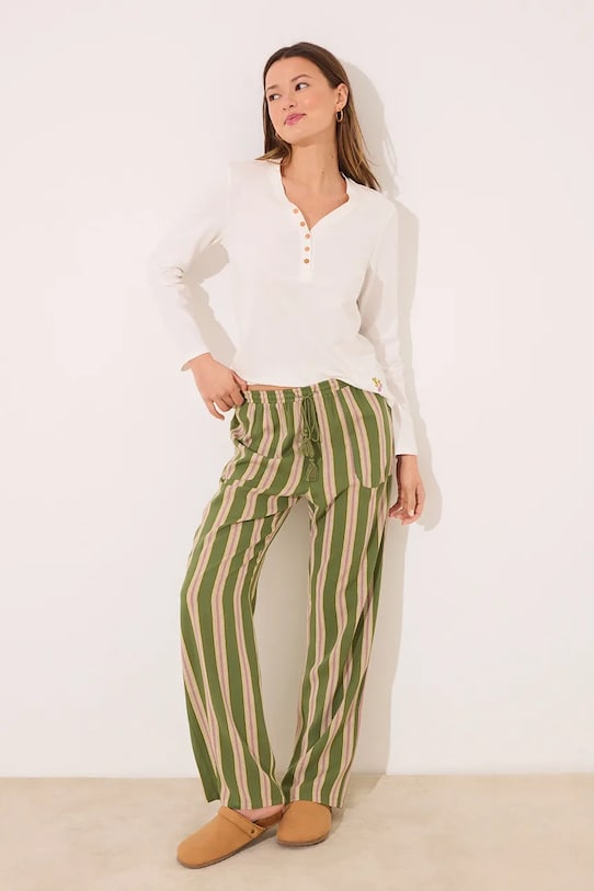 women'secret spodnie piżamowe tkanina zielony 3709661
