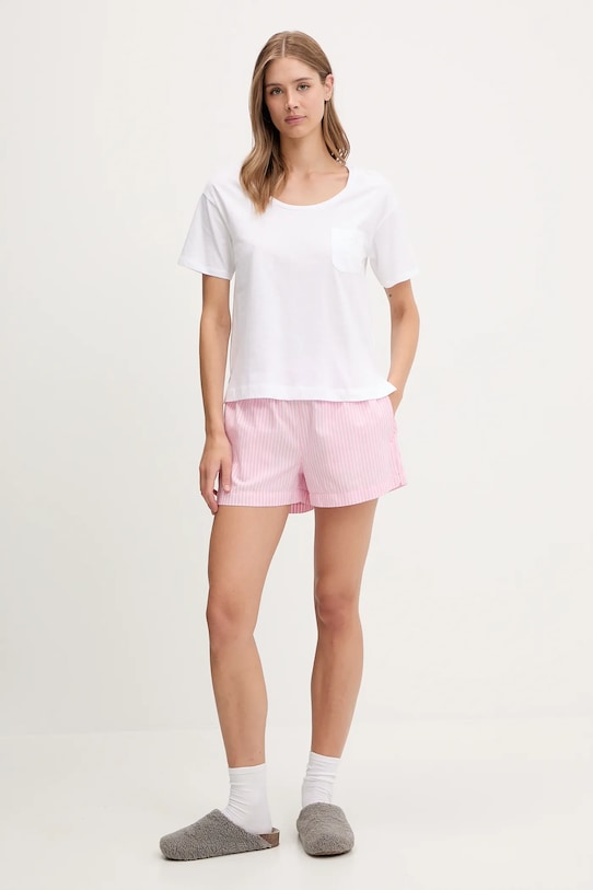 Хлопковая пижамная футболка United Colors of Benetton 30963M07U белый SS25