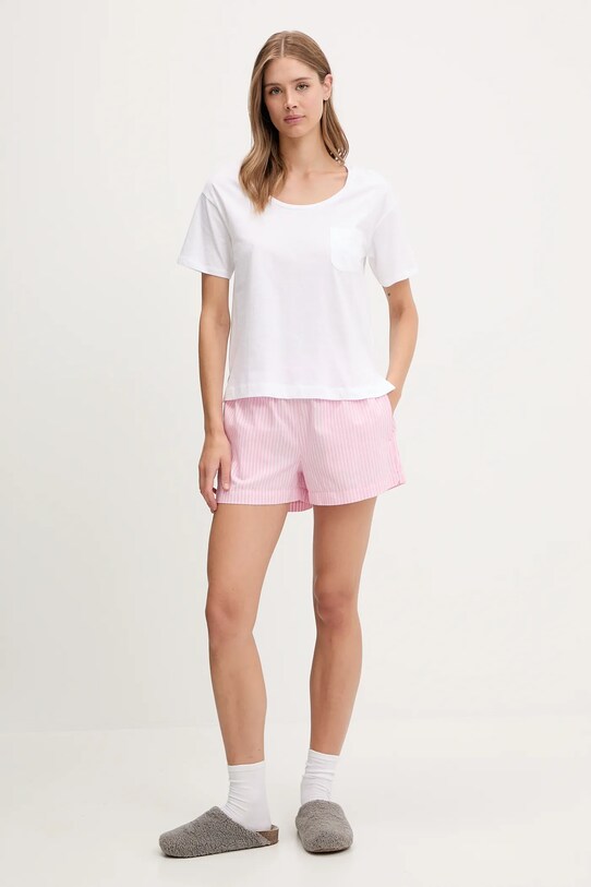 United Colors of Benetton pantaloni scurți de pijama din bumbac 4QFZ3900D roz SS25