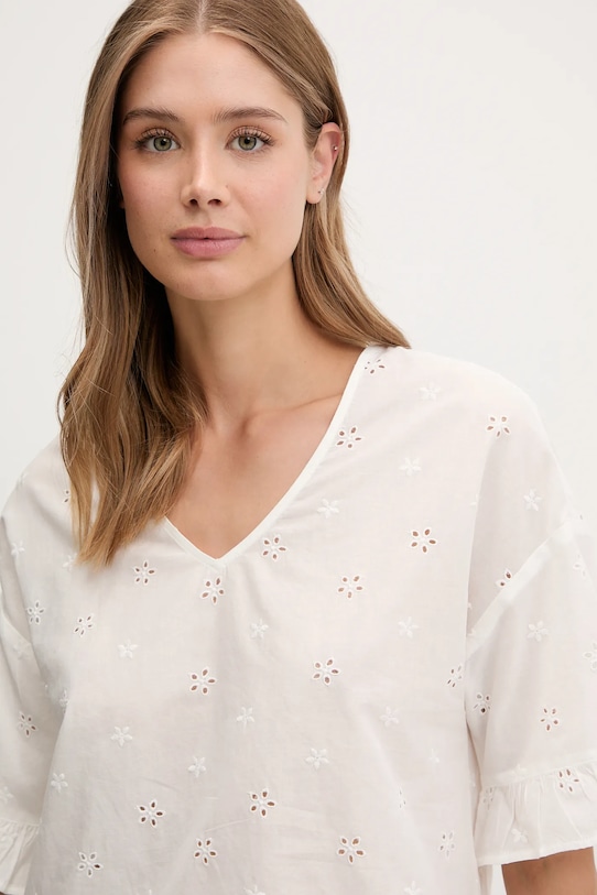 Îmbrăcăminte United Colors of Benetton pijamale de bumbac 4SHX3P03X alb