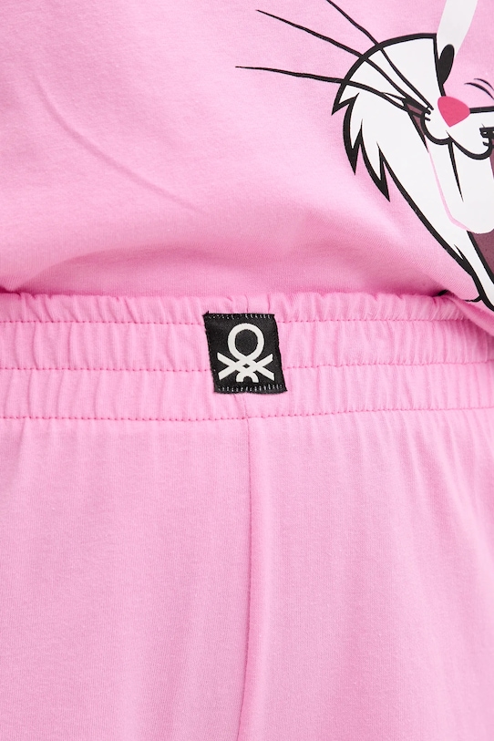 Pamučna pidžama United Colors of Benetton 30963P03W roza