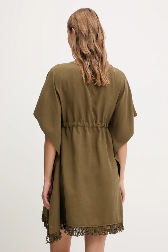 Îmbrăcăminte Sisley rochie de plajă cu amestec de in 6YOFW800S verde