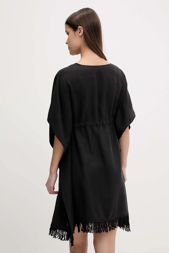 Îmbrăcăminte Sisley rochie de plajă cu amestec de in 6YOFW800S negru