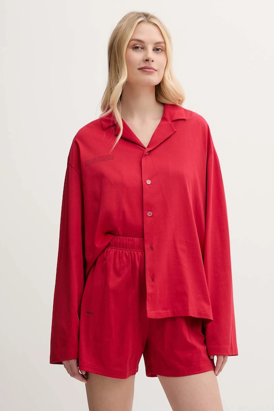 Bavlněné pyžamo Pangaia potisk červená 10002463