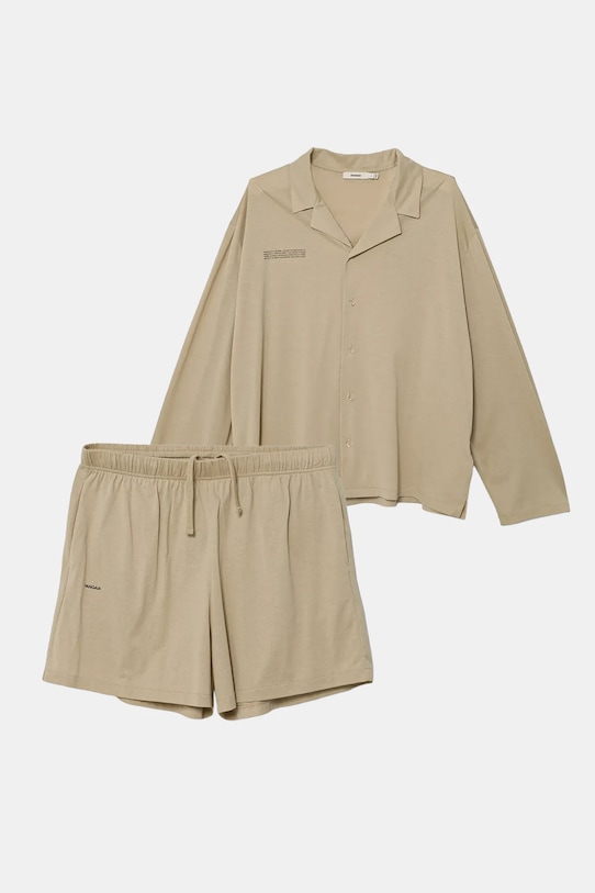 Pangaia pijamale de bumbac uni bej 10002463