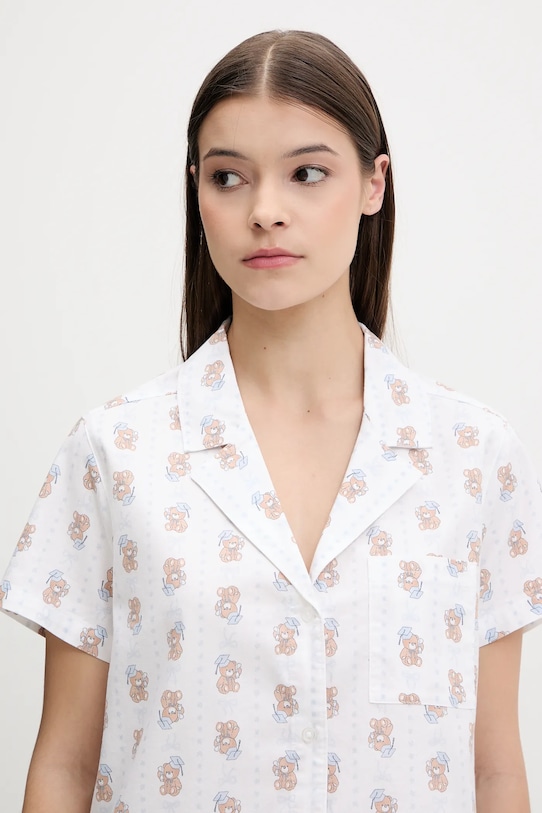 Îmbrăcăminte Hollister Co. cămașă de pijama din bumbac KI346.5055.108 alb