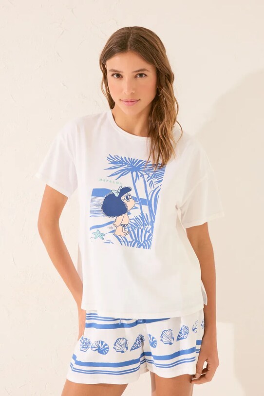 women'secret pijamale de bumbac set alb 3139913