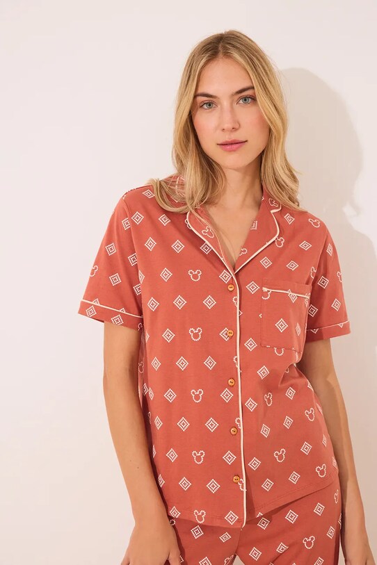 women'secret piżama bawełniana 3139909 pomarańczowy SS25