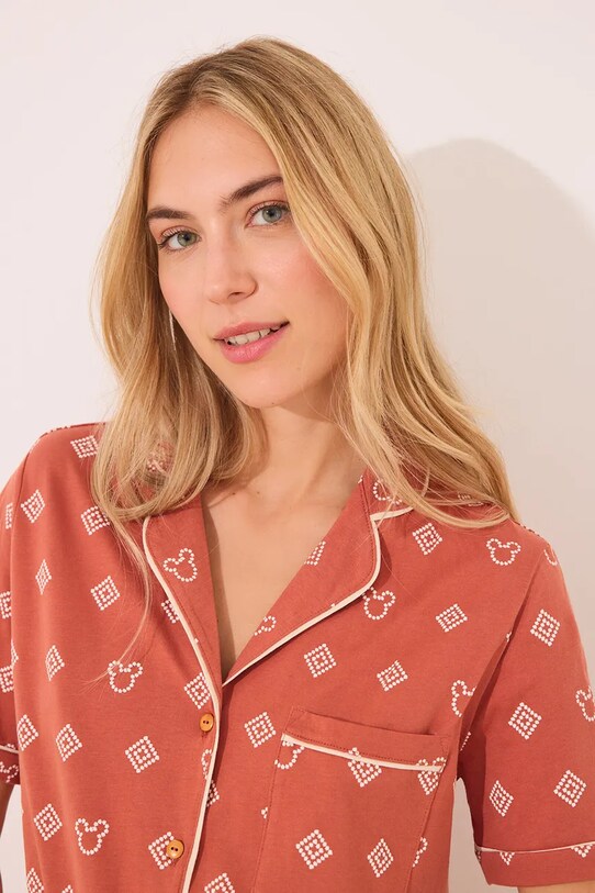 Odzież women'secret piżama bawełniana 3139909 pomarańczowy