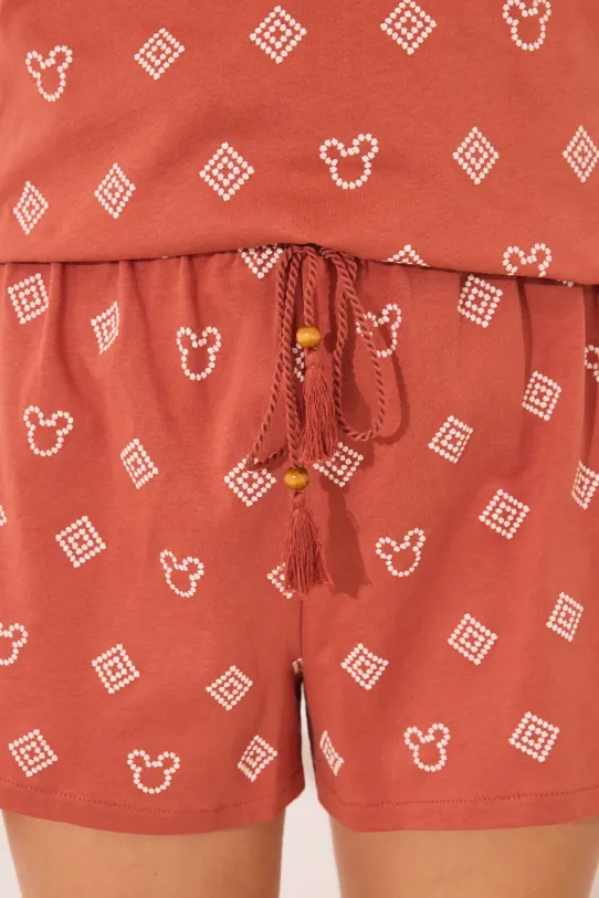 women'secret piżama bawełniana Mickey Mouse pomarańczowy 3139894