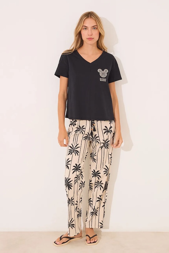 women'secret pijamale de bumbac cu modele negru 3139908