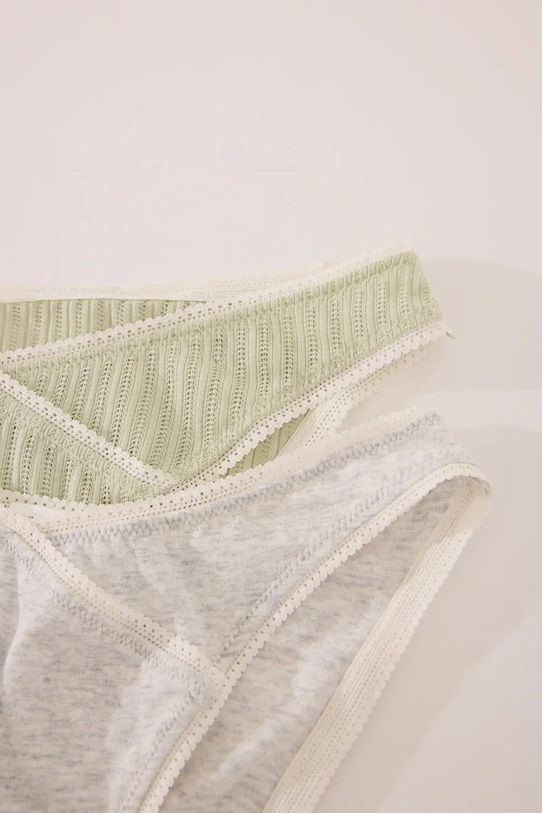 women'secret slip din bumbac 2-pack 4639806 verde SS25