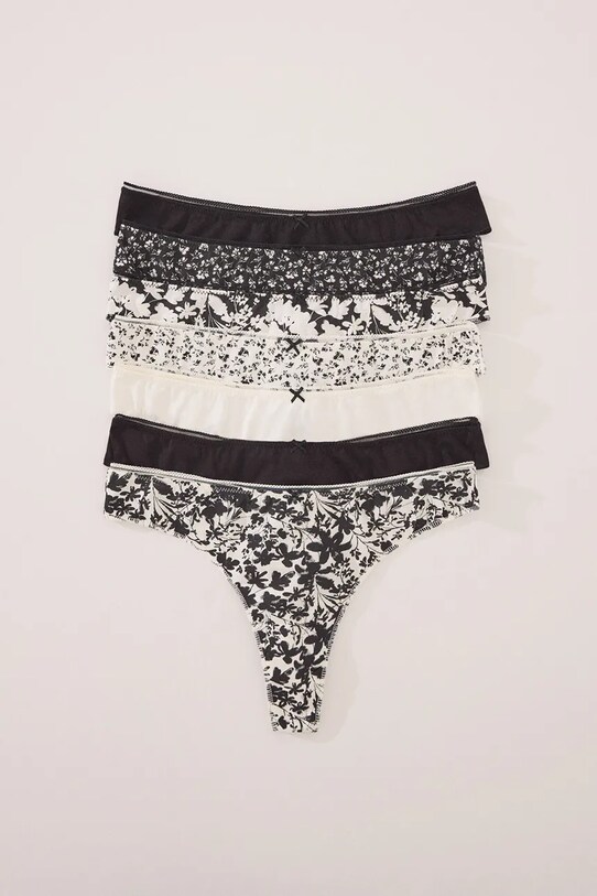 Бавовняні стрінги women'secret 7-pack 4939021 чорний SS25