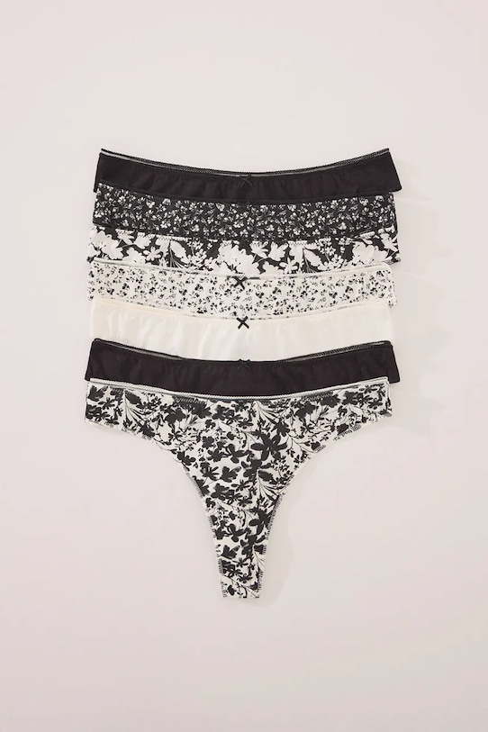 women'secret stringi bawełniane 7-pack 4939021 czarny SS25