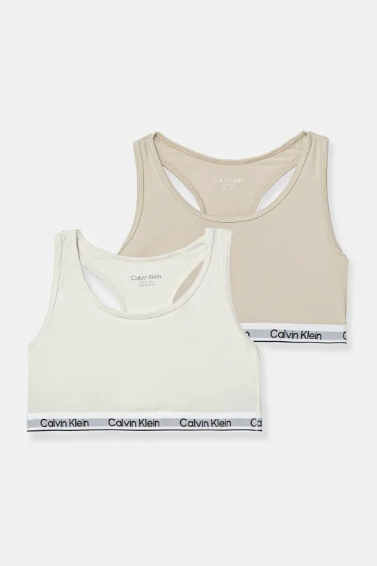 Calvin Klein Underwear biustonosz dziecięcy 2-pack drobny wzór beżowy G80G800742.PPYA