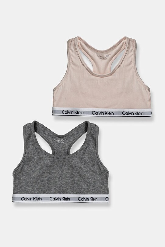 Detská podprsenka Calvin Klein Underwear 2-pak jemný vzor sivá G80G800742.PPYA
