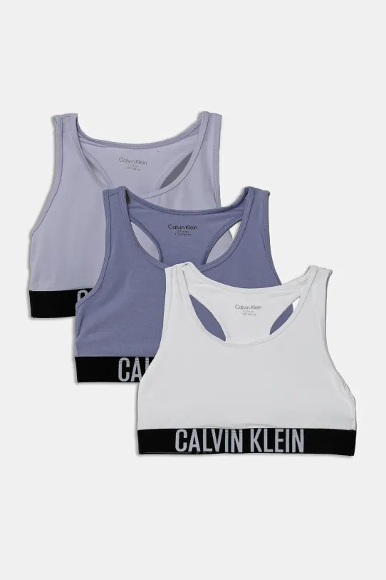 Calvin Klein Underwear biustonosz sportowy dziecięcy 3-pack miękka fioletowy G80G800745.PPYA