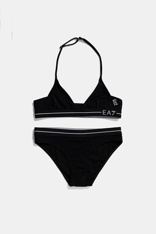 EA7 Emporio Armani costum de baie pentru copii din două piese fund negru 7G000091.AF12213
