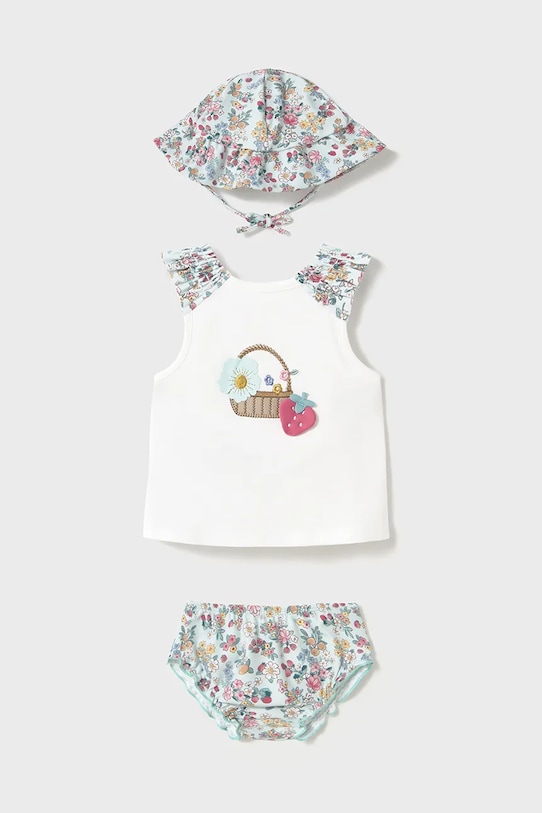 Детский купальный комплект Mayoral Newborn узор бирюзовый 1668.2M.Newborn.PPYH