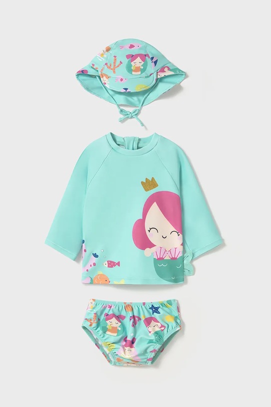 Dvojdielne plavky pre bábätká Mayoral Newborn mäkké tyrkysová 1669.2T.Newborn.PPYH