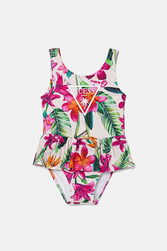 Ολόσωμο βρεφικό μαγιό Guess στάμπα ροζ A5GZ00.MC052.PPYA